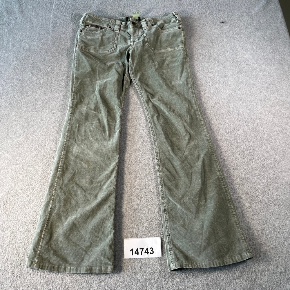 Vintage Bella Dahl Corduroy Pants Womens 28 Green Good Flare Made in USA